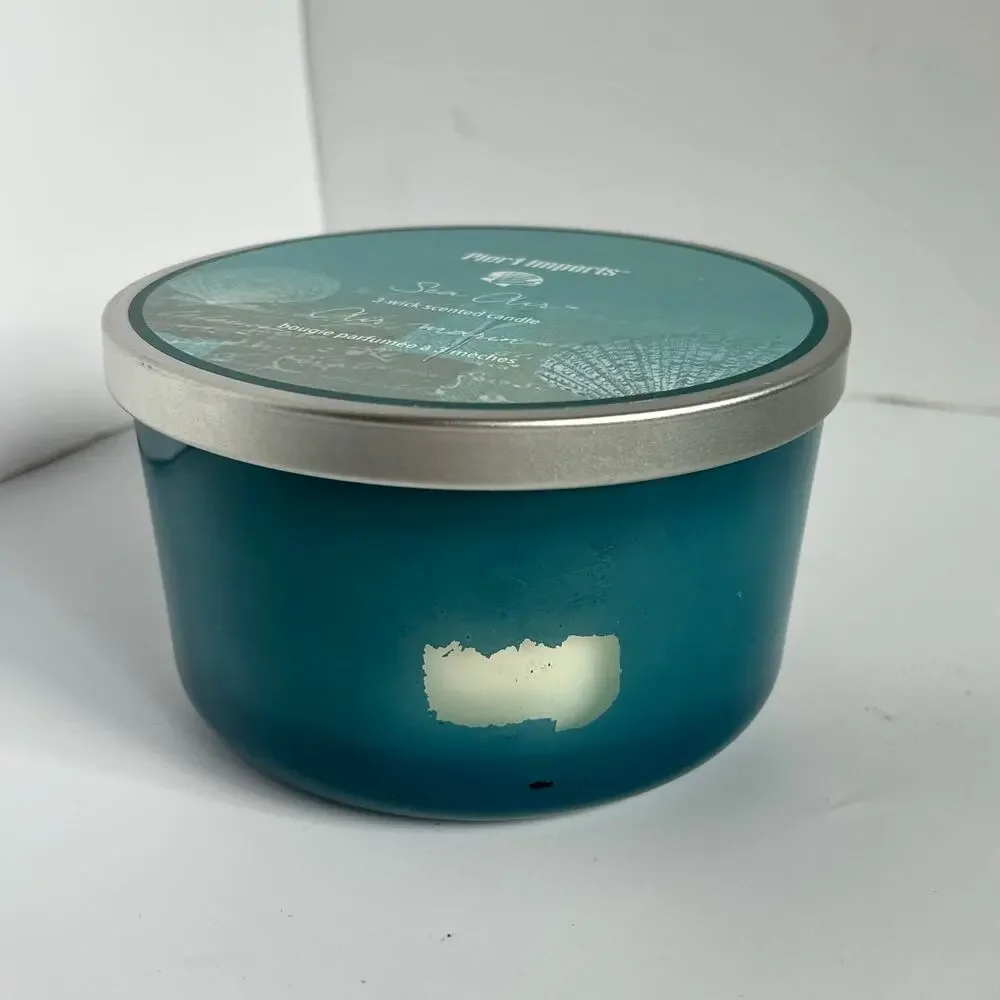 Pier 1 Sea Air 3-Wick Scented Candle Jar NEW Discontinued Coastal Scent
